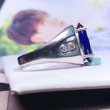 Impressive 3+Carat Big Royal Blue Sapphire Gemstone Ring - ringsuniverse