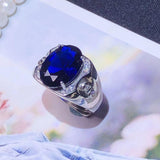 Impressive 3+Carat Big Royal Blue Sapphire Gemstone Ring - ringsuniverse