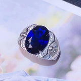 Impressive 3+Carat Big Royal Blue Sapphire Gemstone Ring - ringsuniverse