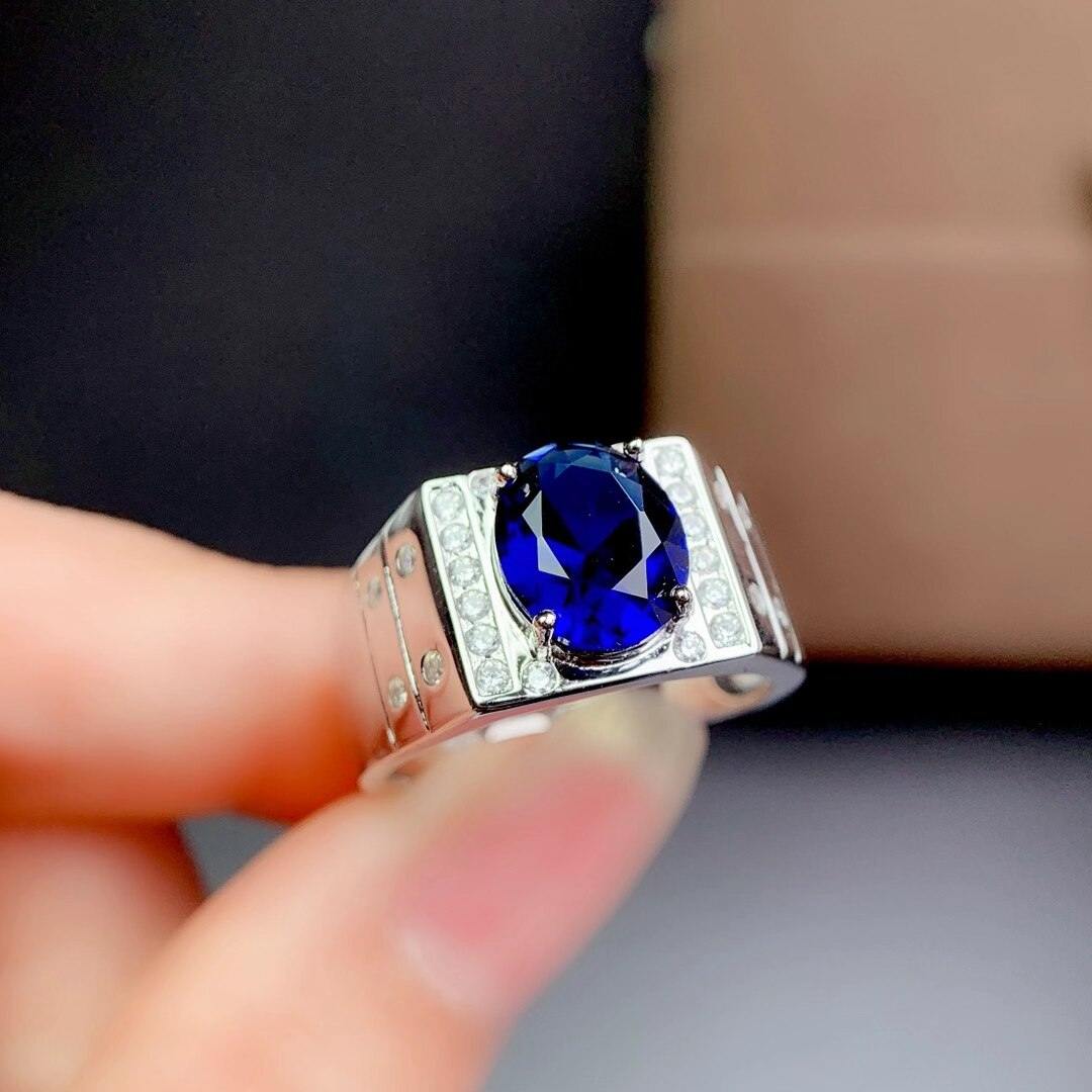 Blue Sapphire Silver Ring - 5.66 Cts – Viha Online
