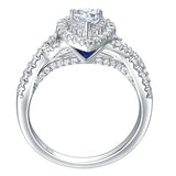 Dazzling 2 Pcs 1.7Ct Pear Shape Sona Diamond Ring Sets - Rings Universe