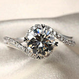 Luxury Round Lab Diamond Wedding Engagement Ring - Rings Universe