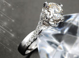 Luxury Round Lab Diamond Wedding Engagement Ring - Rings Universe
