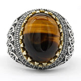 New Silver Natural Tiger Eye High Jewelry Ring - Rings Universe