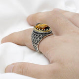 New Silver Natural Tiger Eye High Jewelry Ring - Rings Universe