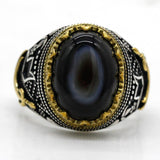 Natural Agate Evil Eyes Gemstone Sword Ring - Rings Universe