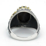 Hot sale Silver Eyes Agate Stone Black Spinel Ring - Rings Universe