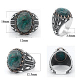 Silver Water Drop Design Natural Phoenix & Black CZ Ring - Rings Universe