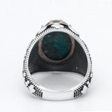 Silver Water Drop Design Natural Phoenix & Black CZ Ring - Rings Universe