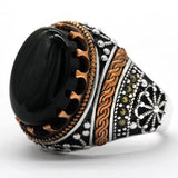 Natural Agate SIlver Vintage Classic Aqeeq Ring - Rings Universe