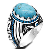 Vintage Natural Turquoise Ring in Silver - Rings Universe