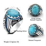 Vintage Natural Turquoise Ring in Silver - Rings Universe