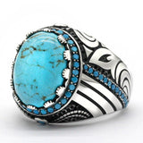 Vintage Natural Turquoise Ring in Silver - Rings Universe