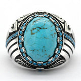Vintage Natural Turquoise Ring in Silver - Rings Universe