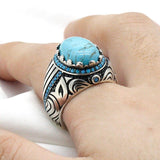 Vintage Natural Turquoise Ring in Silver - Rings Universe