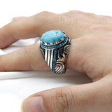 Vintage Natural Turquoise Ring in Silver - Rings Universe