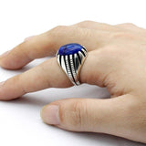 Handmade Silver Lapis Lazuli Ring - Rings Universe