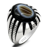 Natural Agate Evil Eye Gemstone Aqeeq Ring - Rings Universe