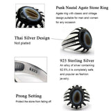 Natural Agate Evil Eye Gemstone Aqeeq Ring - Rings Universe