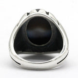 Natural Agate Evil Eye Gemstone Aqeeq Ring - Rings Universe