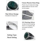Silver Natural Phoenix Stone Vintage Ring - Rings Universe