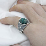 Silver Natural Phoenix Stone Vintage Ring - Rings Universe