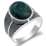 Silver Natural Phoenix Stone Vintage Ring - Rings Universe