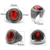 Natural Garnet Ring Vintage Silver Red Stone Ring - Rings Universe