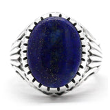 Vintage Royal Blue Lapis Lazuli Silver Ring - Rings Universe