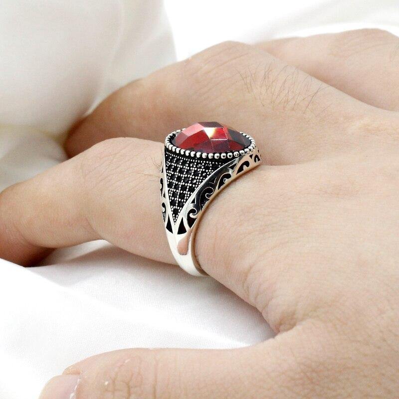 Cheap Red Stone Crystal Black Finger Rings for Men Women Gothic Wedding  Party Jewelry Factory Outlet | Joom