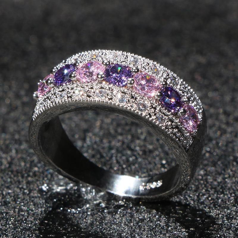 Purple Amethyst Engagement Ring with Meteorite | Jewelry by Johan - 9.25 -  Jewelry by Johan