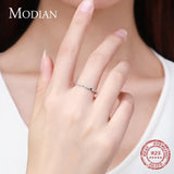 Minimalism Silver Hearts Stackable AAA+ CZ Diamonds Ring - Rings Universe