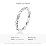 Minimalism Silver Hearts Stackable AAA+ CZ Diamonds Ring - Rings Universe