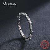 Minimalism Silver Hearts Stackable AAA+ CZ Diamonds Ring - Rings Universe