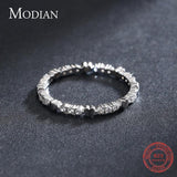 Minimalism Silver Hearts Stackable AAA+ CZ Diamonds Ring - Rings Universe