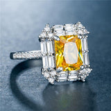 2021 Luxury Yellow Princess Engagement Ring - ringsuniverse