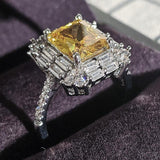 2021 Luxury Yellow Princess Engagement Ring - ringsuniverse