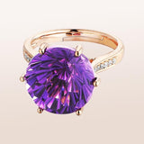 Natural Amethyst Rose Gold Color Gemstone Fine Jewelry Ring - Rings Universe