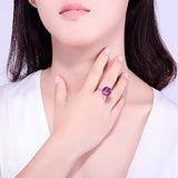 Natural Amethyst Rose Gold Color Gemstone Fine Jewelry Ring - Rings Universe