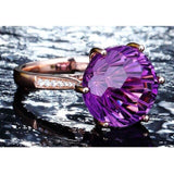 Natural Amethyst Rose Gold Color Gemstone Fine Jewelry Ring - Rings Universe