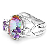 Silver Top Quality Rainbow Fire Mystic Topaz Gemstone Ring - Rings Universe
