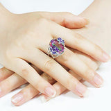 Silver Top Quality Rainbow Fire Mystic Topaz Gemstone Ring - Rings Universe