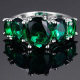 Best Seller, Classic Charming Silver Lab Created Gemstones Ring - ringsuniverse