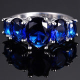 Best Seller, Classic Charming Silver Lab Created Gemstones Ring - ringsuniverse
