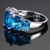 Best Seller, Classic Charming Silver Lab Created Gemstones Ring - ringsuniverse