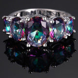 Best Seller, Classic Charming Silver Lab Created Gemstones Ring - ringsuniverse