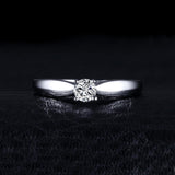 Pretty Sterling Silver Solitaire AAA CZ Diamond Ring - ringsuniverse