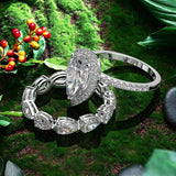 Luxury 3 Carat Moissanite Diamond Wedding Engagement Ring Set - Rings Universe