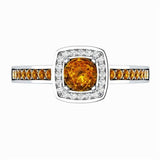 Trendy Square Yellow Gemstone Silver Classic Style Ring - ringsuniverse