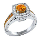 Trendy Square Yellow Gemstone Silver Classic Style Ring - ringsuniverse